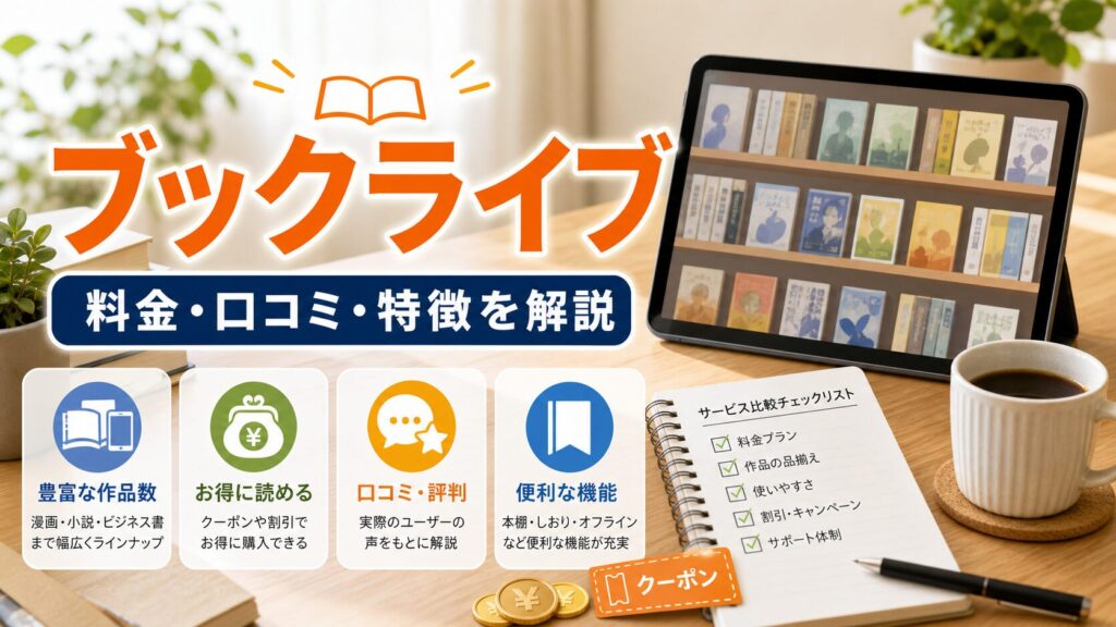 ブックライブ｜料金・口コミは？特徴と注意点を解説｜PRのアイキャッチ画像