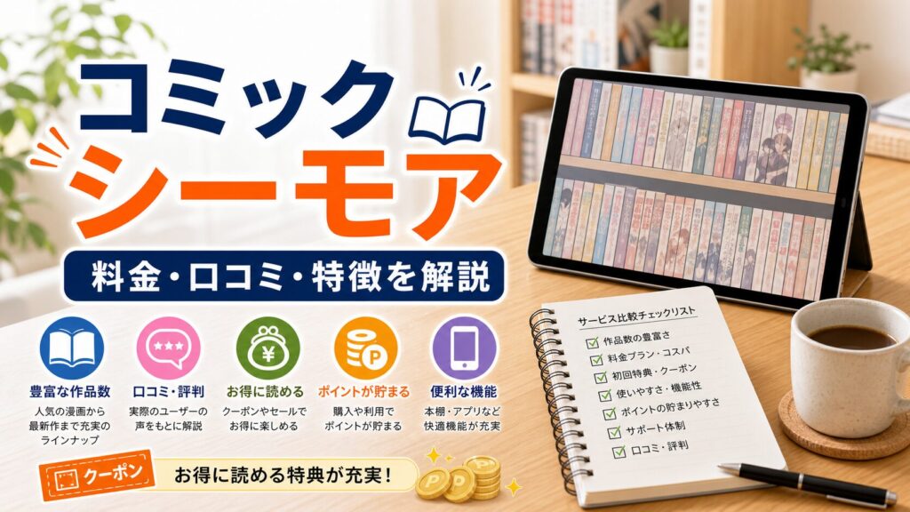 コミックシーモアの比較ポイント｜選び方と注意点のアイキャッチ画像