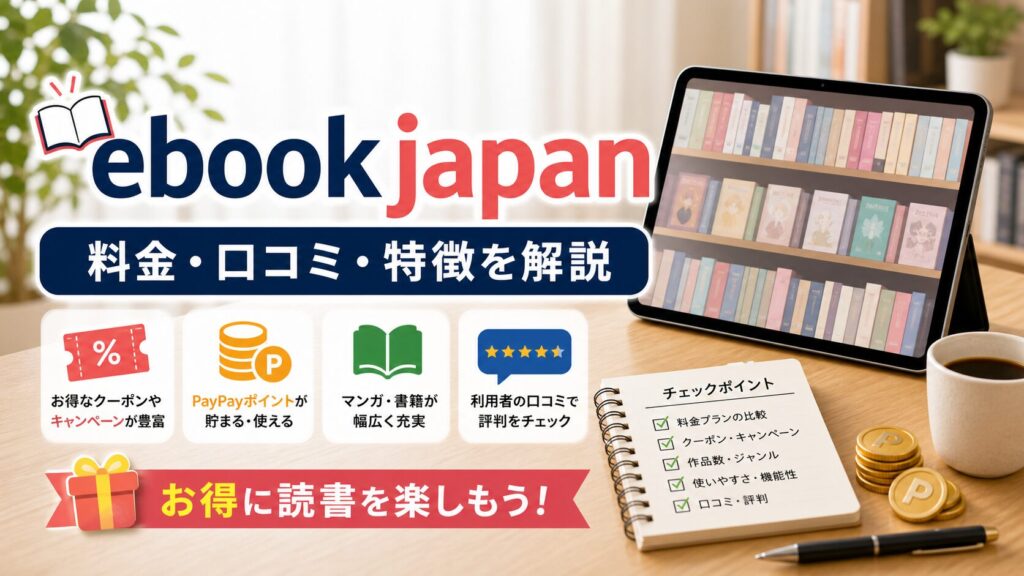 ebookjapanのキャンペーン｜特徴と確認ポイントのアイキャッチ画像