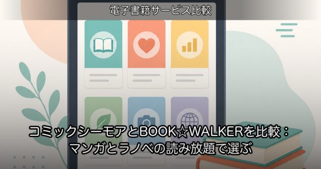 コミックシーモアとBOOK☆WALKERを比較：マンガとラノベの読み放題で選ぶ