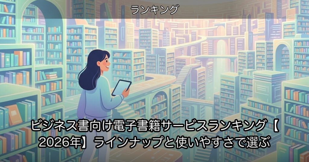 ビジネス書向け電子書籍サービスランキング【2026年】ラインナップと使いやすさで選ぶ