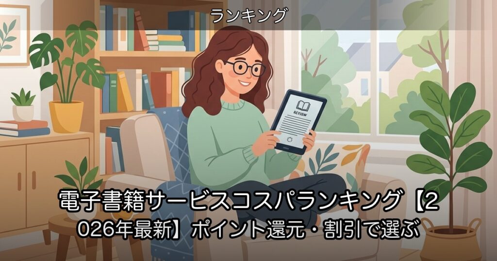 電子書籍サービスコスパランキング【2026年最新】ポイント還元・割引で選ぶ