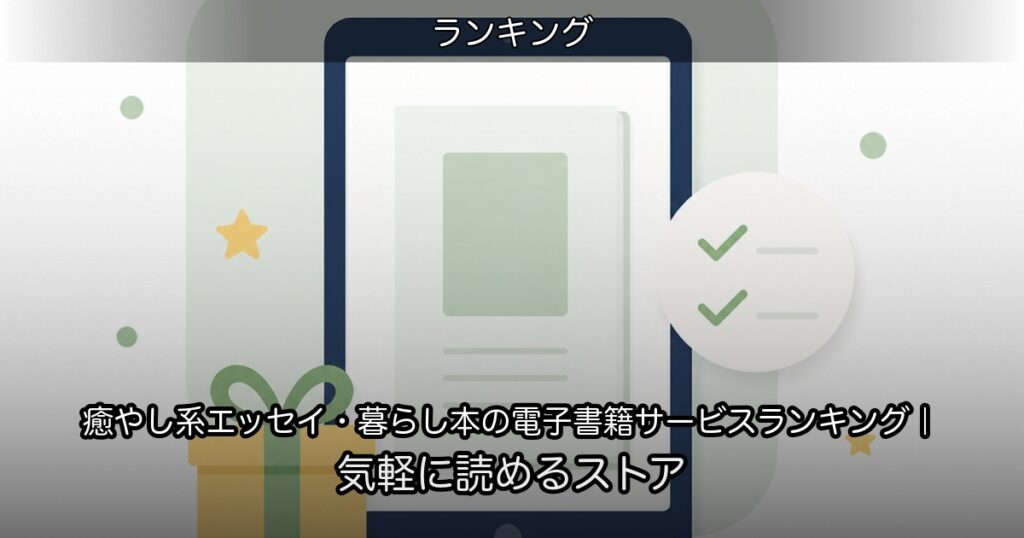 癒やし系エッセイ・暮らし本の電子書籍サービスランキング｜気軽に読めるストア
