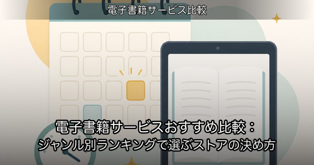 電子書籍サービスおすすめ比較：ジャンル別ランキングで選ぶストアの決め方