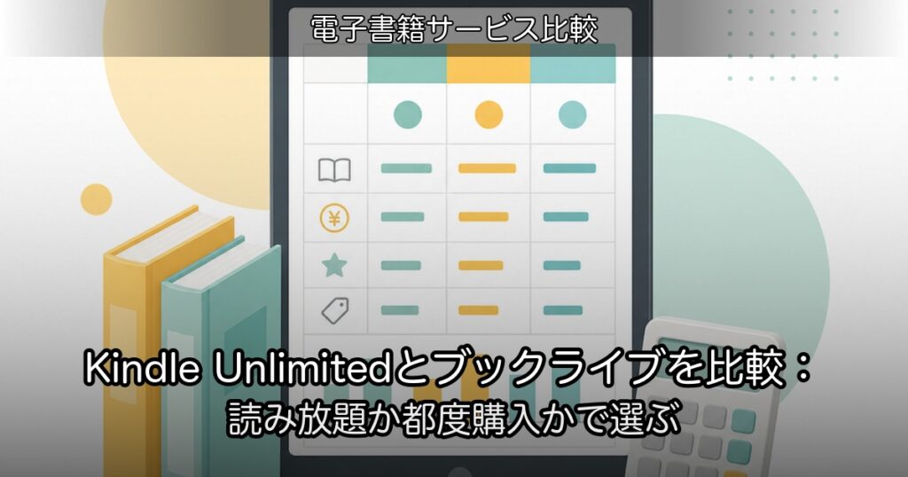 Kindle Unlimitedとブックライブを比較：読み放題か都度購入かで選ぶ