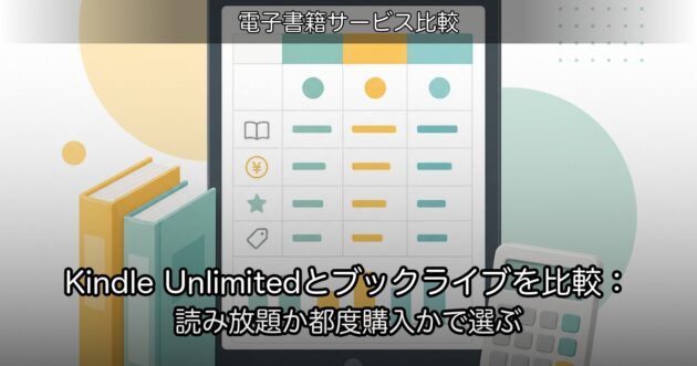 Kindle Unlimitedとブックライブを比較：読み放題か都度購入かで選ぶ