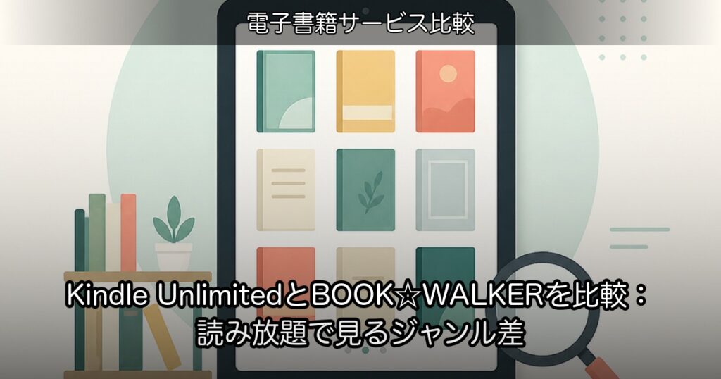 Kindle UnlimitedとBOOK☆WALKERを比較：読み放題で見るジャンル差