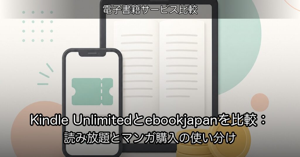 Kindle Unlimitedとebookjapanを比較：読み放題とマンガ購入の使い分け