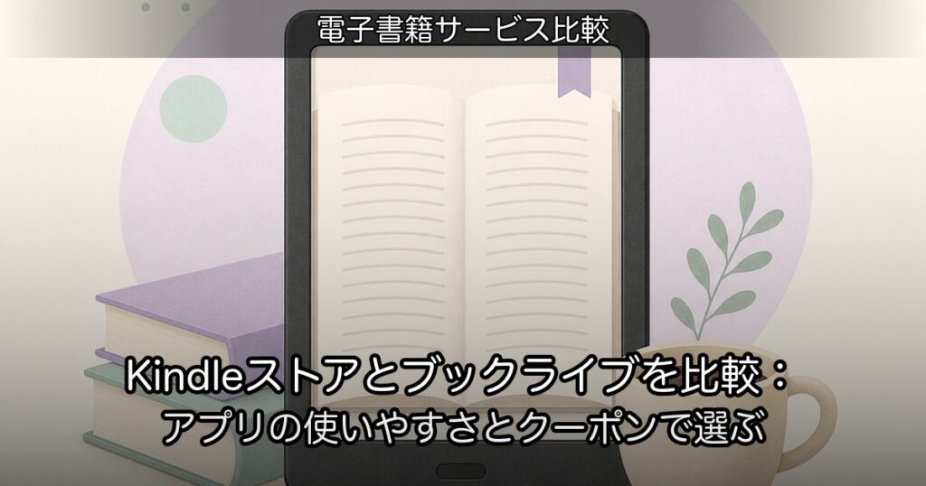 Kindleストアとブックライブを比較：アプリの使いやすさとクーポンで選ぶ
