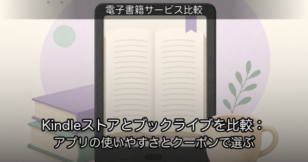 Kindleストアとブックライブを比較:アプリの使いやすさとクーポンで選ぶ
