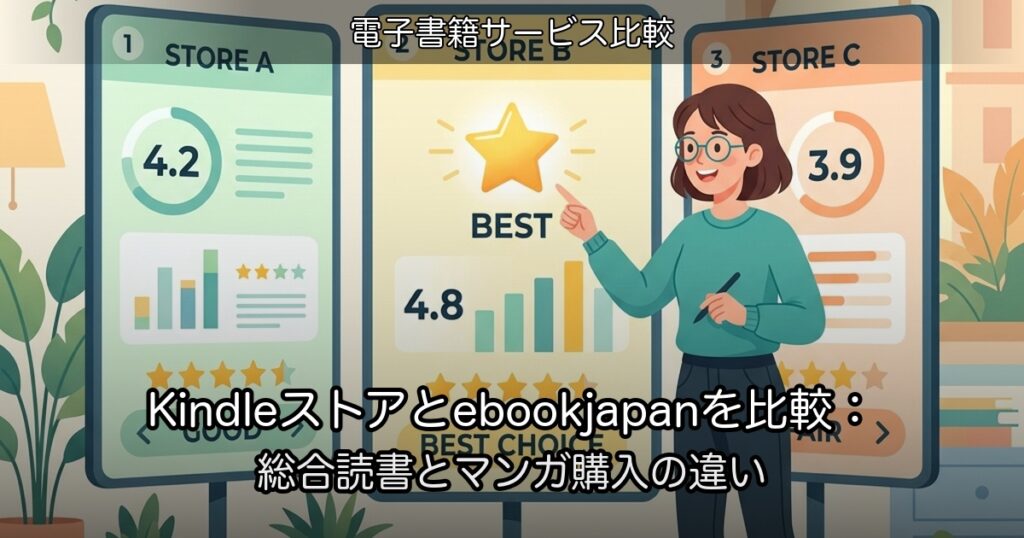 Kindleストアとebookjapanを比較：総合読書とマンガ購入の違い