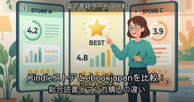 Kindleストアとebookjapanを比較：総合読書とマンガ購入の違い