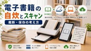 電子書籍の自炊（スキャン）と裁断：自分で作るデジタル本の方法｜比較のアイキャッチ画像
