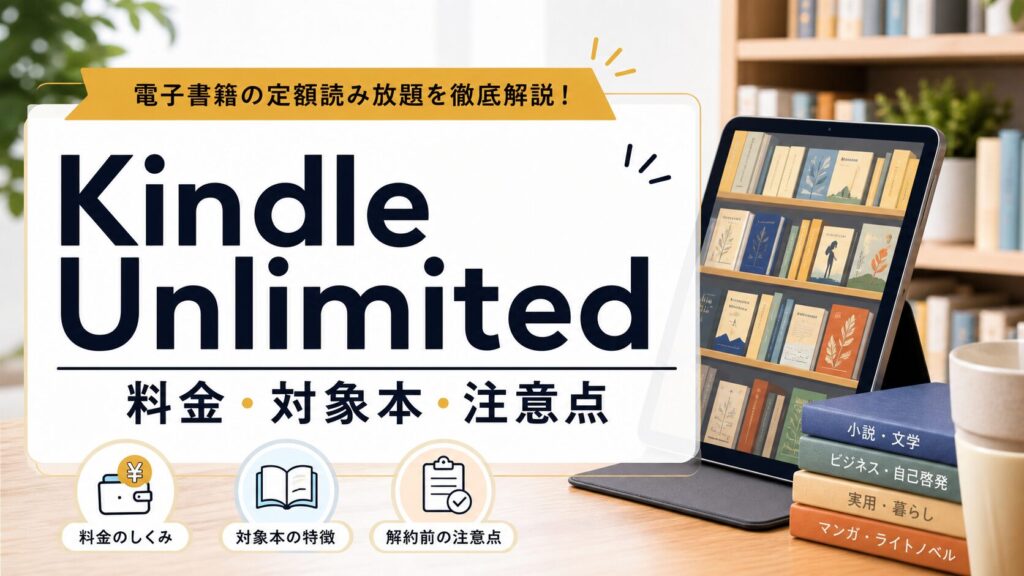 Kindle Unlimitedはおすすめ？料金・対象本・解約前の注意点のアイキャッチ画像