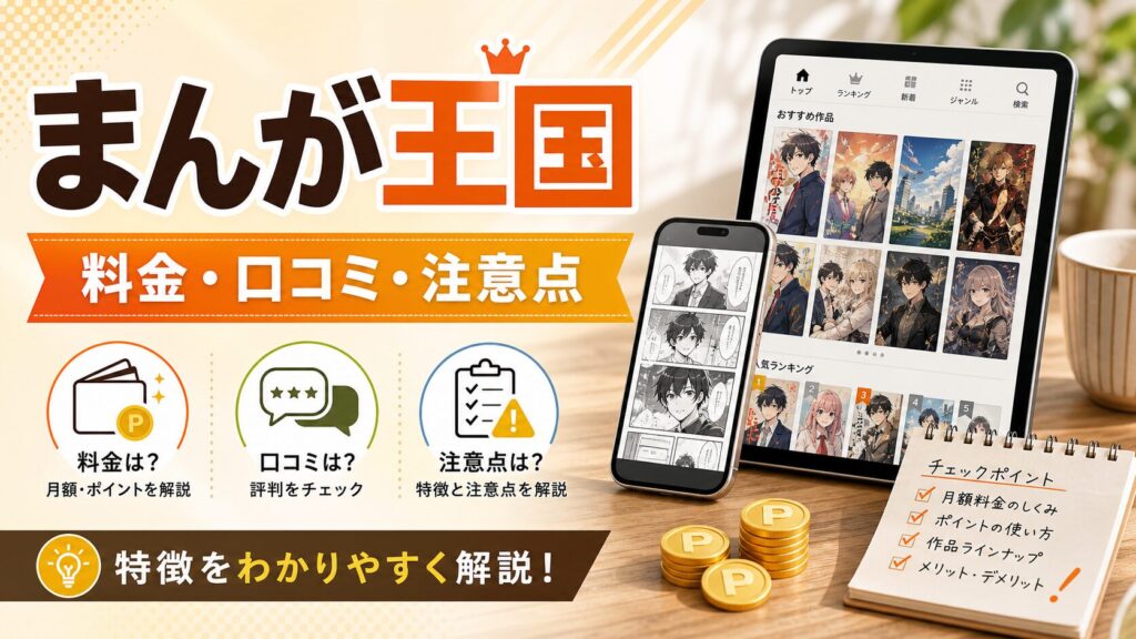 まんが王国の月額コース 解約｜特徴と確認ポイントのアイキャッチ画像