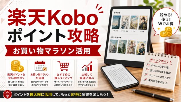 楽天Koboで楽天ポイントを使い倒す攻略法：お買い物マラソン活用｜比較のアイキャッチ画像