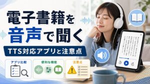 電子書籍を音声読み上げで聞く方法｜TTS対応アプリと注意点を比較のアイキャッチ画像