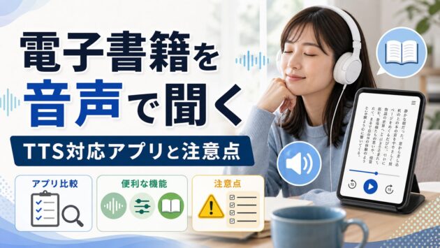 電子書籍を音声読み上げで聞く方法｜TTS対応アプリと注意点を比較のアイキャッチ画像